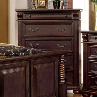 Luxurious English Style Wooden Chest, Brown Cherry