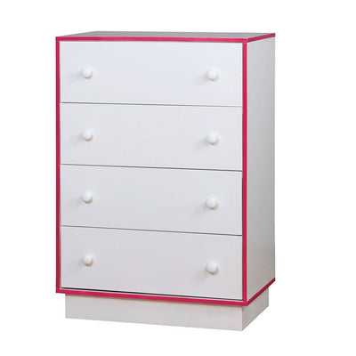 Wooden Chest with 4 Drawers, White