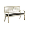 Vintage Rustic Style Wooden Loveseat Bench With Padded Seat, Off White