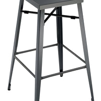 Industrial Style 30 Inches Bar Stool, Gun Metal Gray, Set of 2