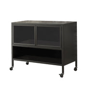 Contemporary Style 36 Inches TV Stand With Bottom Shelf And Acrylic Cabinet Doors