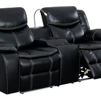 Contemporary Style Recliner Love Seat With Built in LED Light, USB Port