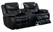Contemporary Style Recliner Love Seat With Built in LED Light, USB Port