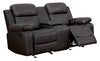 Contemporary Style Double Recliner Love Seat With Console and Cup Holders, Brown