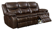 Transitional Style Double Recliner Sofa With Center Console and Cupholder, Brown