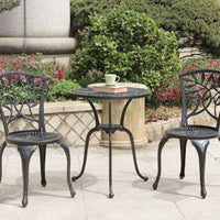 Transitional Style Table Set of 1 Table and 2 Chairs With Cabriole Legs, Black