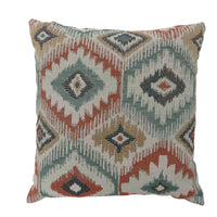 Contemporary Style Diamond Patterned Set of 2 Throw Pillows, Multicolor