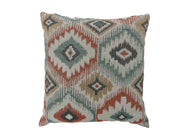 Contemporary Style Diamond Patterned Set of 2 Throw Pillows, Multicolor