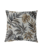 Contemporary Style Leaf Designed Set of 2 Throw Pillows, Gray