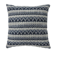 Contemporary Style Horizontally Zigzag Designed Set of 2 Throw Pillows, Navy Blue