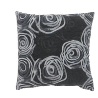 Contemporary Style Irregular Swirly Lines Set of 2 Throw Pillows, Black