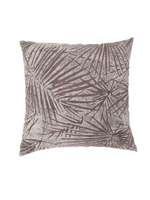 Contemporary Style Palm Leaves Designed Set of 2 Throw Pillows, Brown