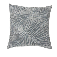 Contemporary Style Palm Leaves Designed Set of 2 Throw Pillows, Gray