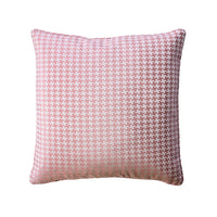 Contemporary Style Set of 2 Throw Pillows With Houndstooth Patterns, Rose Pink