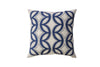 Contemporary Style Semi Circular Patterns Set of 2 Throw Pillows, Indigo Blue