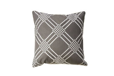 Contemporary Style Set of 2 Throw Pillows With Diamond Patterns, Gun Metal Gray