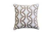 Contemporary Style Waterflow Feather Cotton Throw Pillow, Set of 2