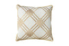 Contemporary Style Set of 2 Throw Pillows With Diamond Patterns, Ivory, Yellow