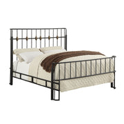 Queen Bed with Thin Metal Spindle Headboard And Footboard, Black