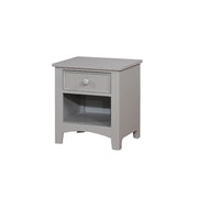 Solid Wood Night Stand with One Drawer And Bottom Shelf, Gray