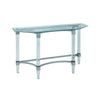 Contemporary Style Glass Top Sofa Table with Acrylic Legs, Silver and Clear