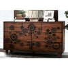 Transitional Style Seven Drawer Solid Wood Dresser with Round Tapered Feet, Brown