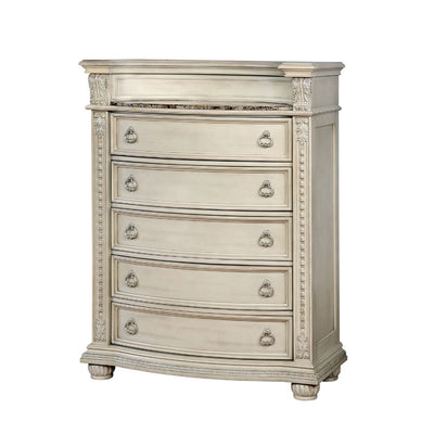 Spacious Solid Wood Chest with Multiple Drawers, Cream