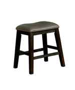 Rustic Leatherette Solid Wood Barstool with Nail Head Trim Design, Brown and Gray, Pack of Two