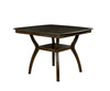 Transitional Style Curved Solid Wood Counter Height Table with Flowing Legs, Brown