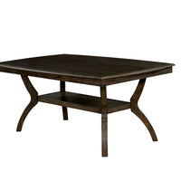 Transitional Style Solid Wood Rectangular Dining Table with Flowing Leg Base Design , Brown