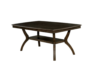 Transitional Style Solid Wood Rectangular Dining Table with Flowing Leg Base Design , Brown