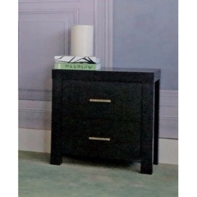 Sophisticated Nightstand With 2 Storage Drawers, Black Finish.