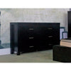 Classy Dresser With Six Storage Drawers On Metal Glides, Black Finish.