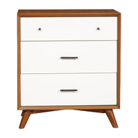 Chest With Three Drawers, Brown and White