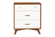 Chest With Three Drawers, Brown and White