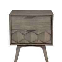 Wooden Nightstand With Two Drawers, Brown