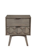 Wooden Nightstand With Two Drawers, Brown