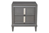 Nightstand With Two Drawers, Gray and White