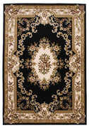 7'7" x 10'10" Polypropelene Black-Ivory Area Rug