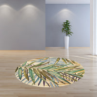 5' Round Wool Multicol or Area Rug