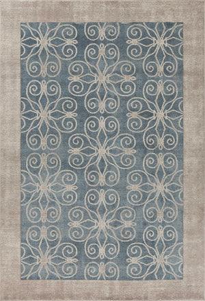 7'7" x 10'10" Polypropelene Teal Area Rug