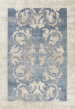 7'7" x 10'10" Polypropelene Teal Area Rug