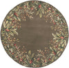 5'6" Round Wool Taupe Area Rug