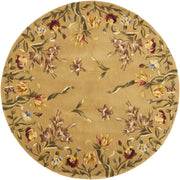 5'6" Round Wool Gold Area Rug
