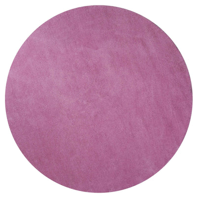 8' Round Polyester Hot Pink Area Rug