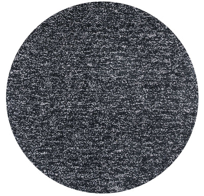 8' Round Polyester Black Heather Area Rug