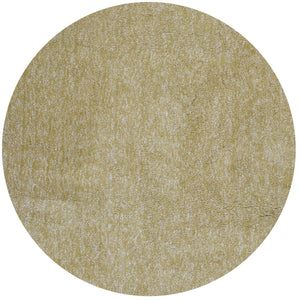 8' Round Polyester Yellow Heather Area Rug