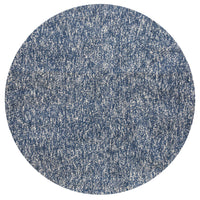 8' Round Polyester Indigo-Ivory Heather Area Rug