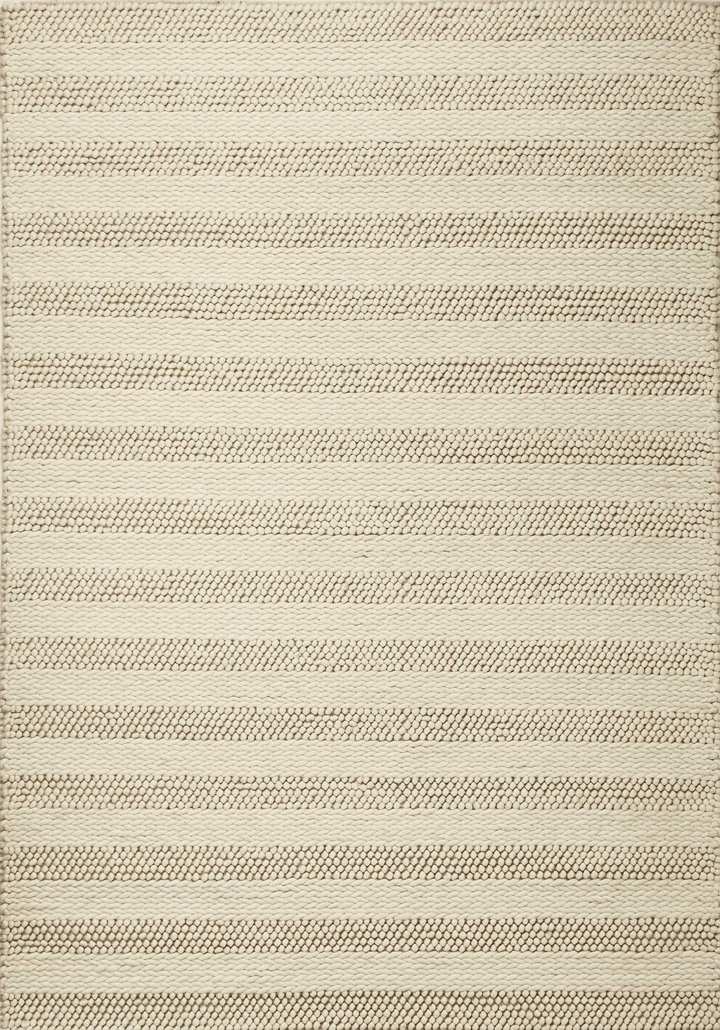 5' x 7' Wool White Area Rug