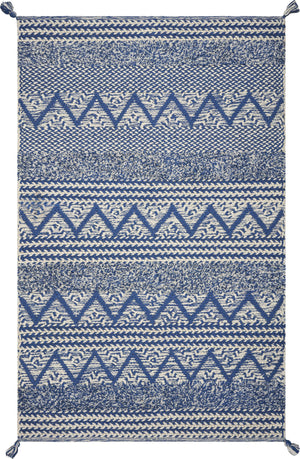 5' x 7' Polyester Blue Area Rug